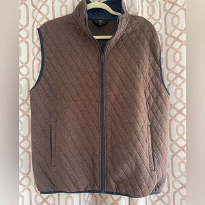 Brown Quilted Vest Lightweight Transitional Outerwear